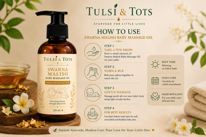 Tulsi and Tots Swarn Malish Ayurvedic massage oil 200ml