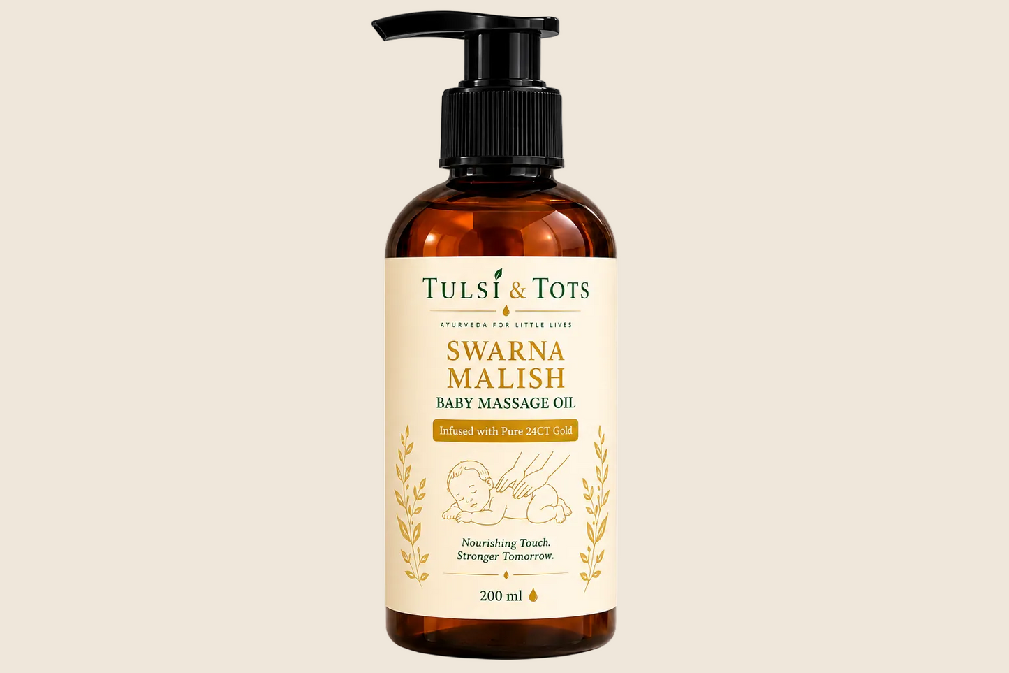 Tulsi and Tots Swarn Malish Ayurvedic massage oil 200ml