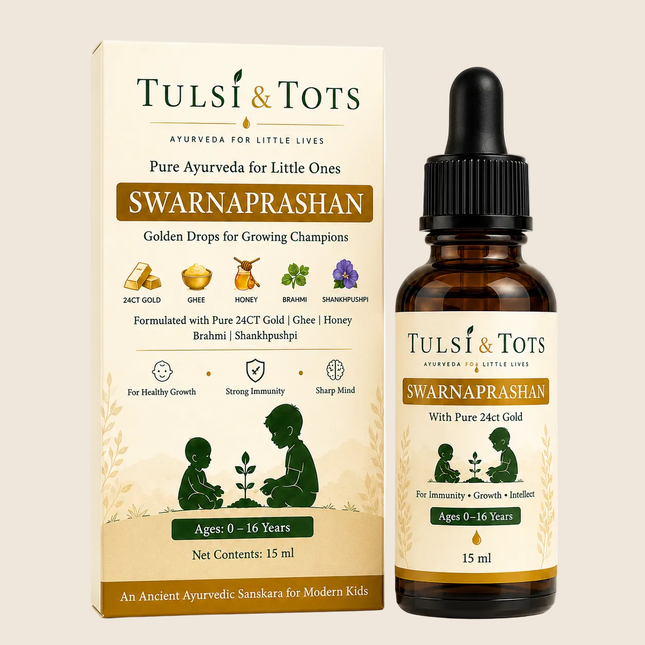 Tulsi & Tots  Swarnaprashan Drop For Kids - 15ml (0-16 Years)